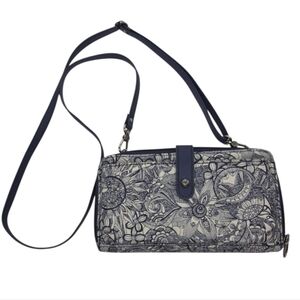 Sakroots Olympic Smart Phone Crossbody Wallet Navy Spiral